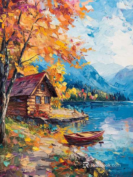 oil painting landscape painting texture