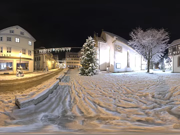 European-style small town winter snow night view HDR texture (ID:ffabg27891)