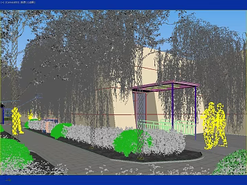 Exterior view of residential green leisure area texture (ID:ffaeh082336)