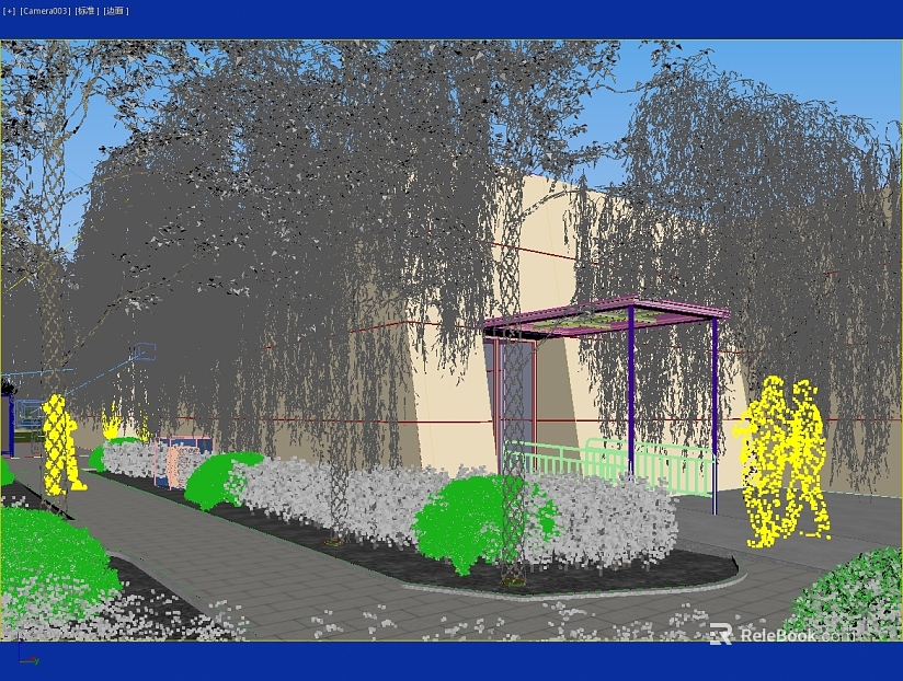 Exterior view of residential green leisure area texture