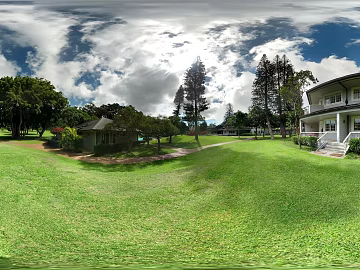 Outdoor Villa Lawn Day Cloudy HDR texture (ID:ffach740255)