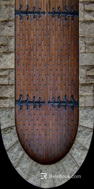 Retro dark brown solid wood castle gate texture