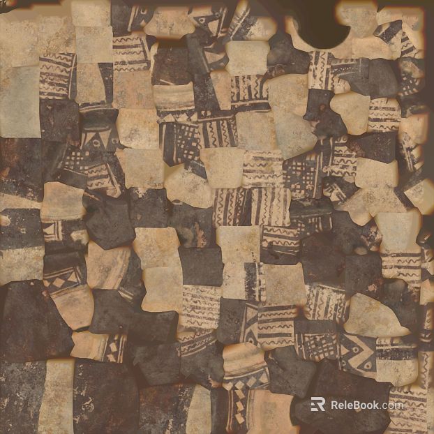 Retro Black and Yellow Stone Mosaic Wall texture
