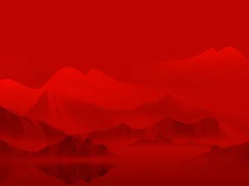 Red artistic conception landscape decorative painting 3d model