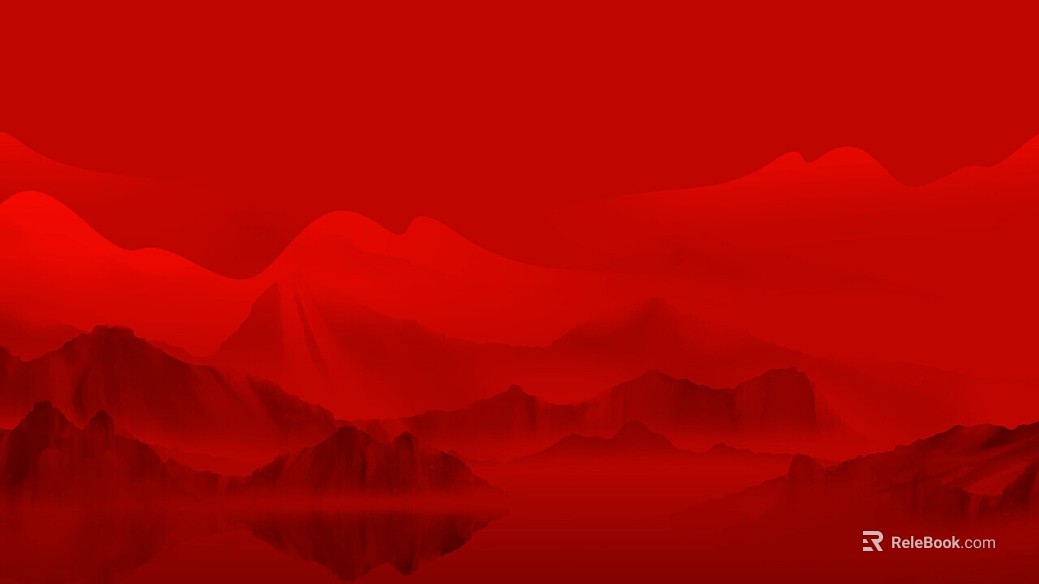 Red artistic conception landscape decorative painting texture