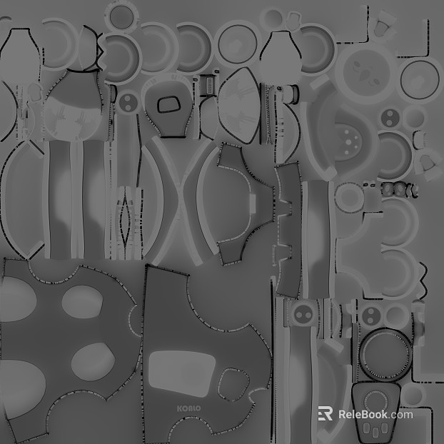 Gray black and white bump map game scene texture