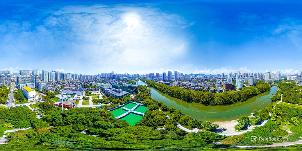 HDR urban ecological greening panorama texture