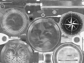 Industrial wind black and white metal mechanical map texture (ID:ffaeh375301)