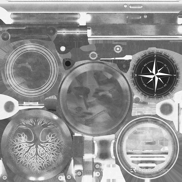 Industrial wind black and white metal mechanical map texture