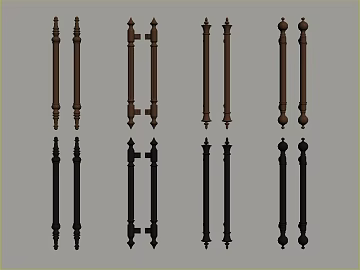 Dark Brown Black Retro Wooden Railing Stair Component texture (ID:ffaeh361751)
