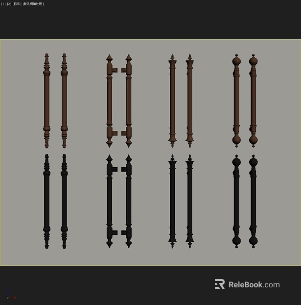Dark Brown Black Retro Wooden Railing Stair Component texture