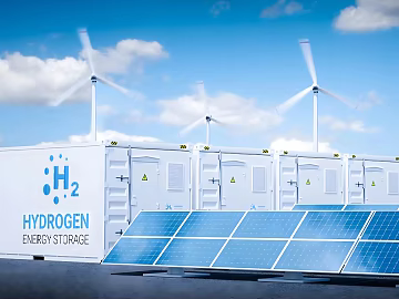 Exterior view of hydrogen energy storage power generation equipment texture (ID:ffaeh303389)