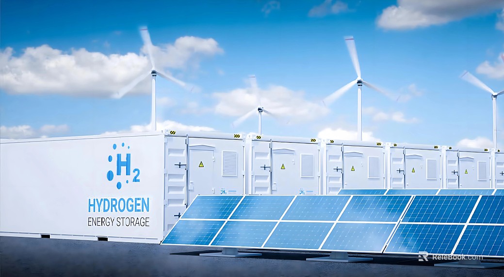 Exterior view of hydrogen energy storage power generation equipment texture