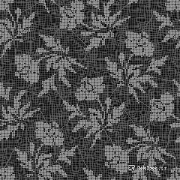 Printed Pattern Black Bump Mask Lace texture