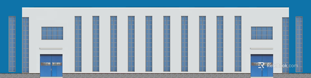 Exterior view of warehouse building in factory area texture