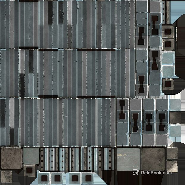 Industrial wind silver gray metal plate building exterior wall texture