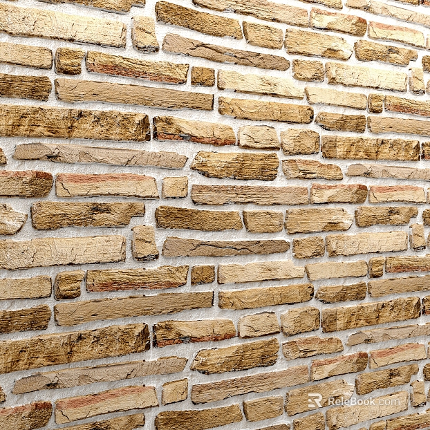 Yellow brown retro brick wall background wall texture
