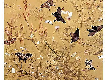 Chinese Style Yellow Bottom Butterfly Group Decorative Painting texture (ID:ffaeh517636)