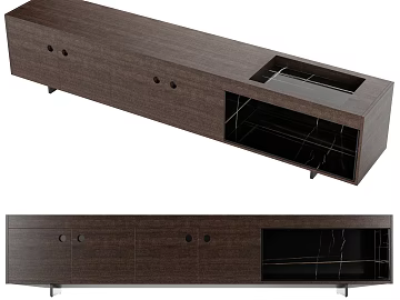 Deep Walnut Modern Style Living Room TV Cabinet texture (ID:ffaeh634721)