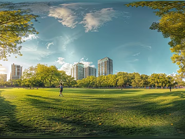 Outdoor City Center Park Panoramic HDR texture (ID:ffach734255)