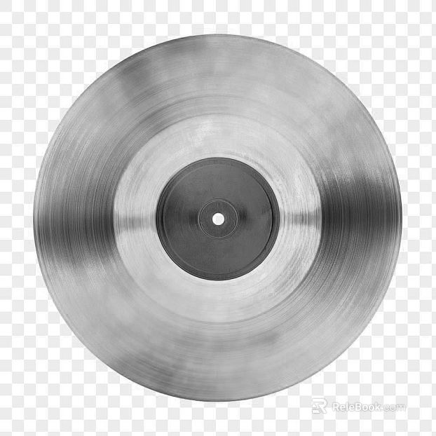Silver-gray brushed metal record face texture