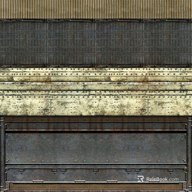 Industrial-style gray old metal wall panel texture
