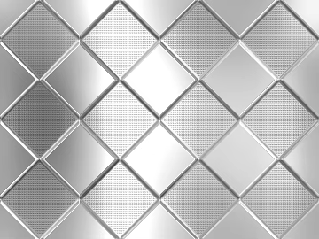 Silver diamond stitching metal plate wall 3d model