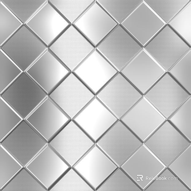 Silver diamond stitching metal plate wall texture