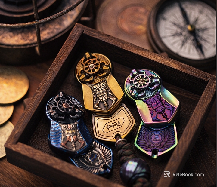 Retro distressed metal EDC fingertip gyro texture