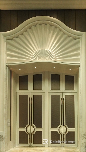 Light Luxury Style White Retro Door Club Gate texture