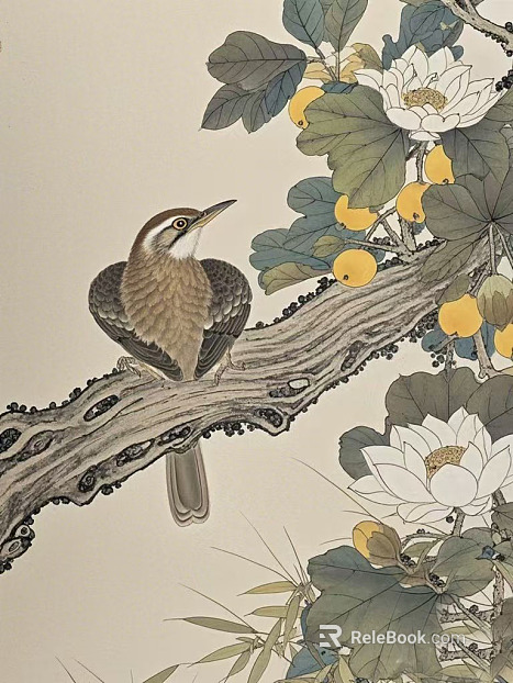 Guofeng ink animal painting texture